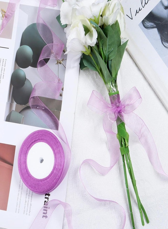 Imprint Light Purple Organza Ribbon for Gifts, 35 Meters, 1 inch Width - Image 4